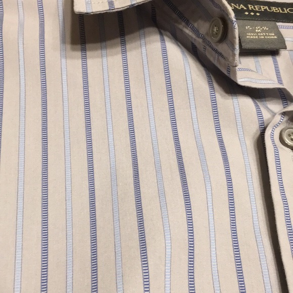 Used men’s Banana Republic button down shirt 15–15 1/2 medium French cuffs. Gray - Picture 5 of 6